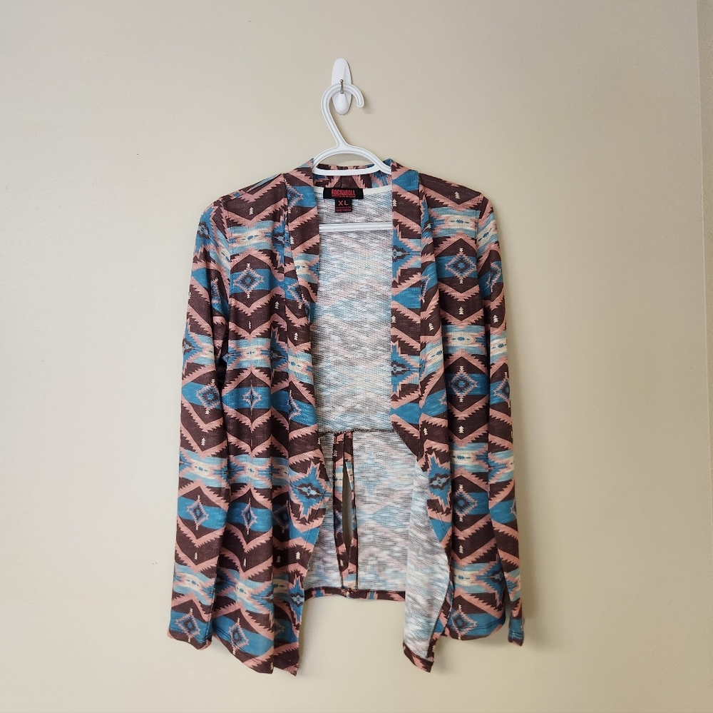 Rock & Roll Denim Cowgirl Southwest Cardian Sz XL.